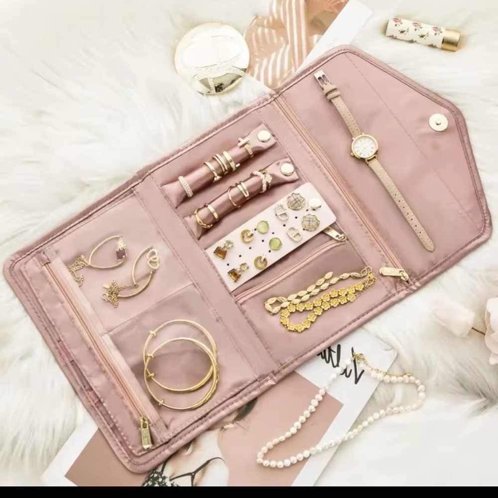 Travel Portable Jewelry Organizer Roll Foldable